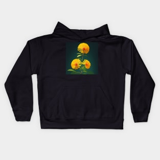 Closeup of Fantasy Mimosa Flowers - Yellow and Orange Flower Kids Hoodie